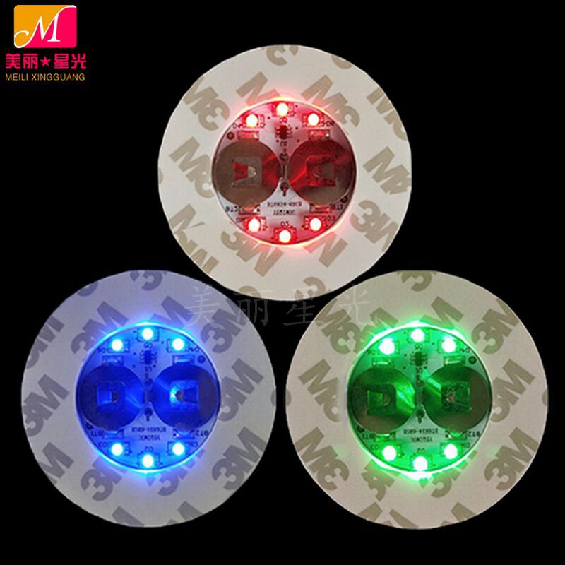 Etiqueta engomada de taza luminosa led al por mayor Etiqueta engomada de taza flash de cerveza y bebida Ropa de ambiente de bar Etiqueta engomada de botella luminosa Logotipo imprimible