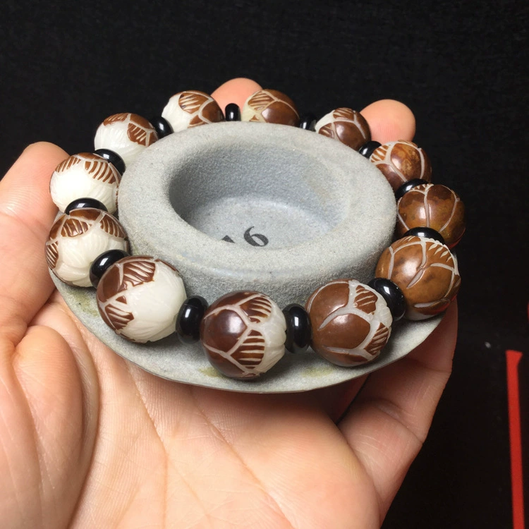 Будхи бусины четки, carved bracelet, агатовые бусины, 15 мм