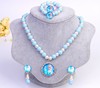 Children's cartoon accessory, pendant for princess, necklace, ear clips, set, “Frozen”