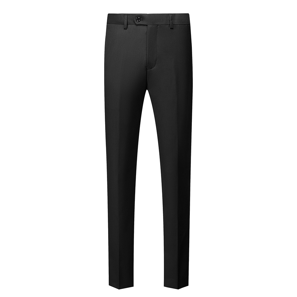 Pantalones casuales de negocios de los hombres de la carrera de primavera sin hierro pantalones de traje de hombre negro gris azul vino rojo image 3