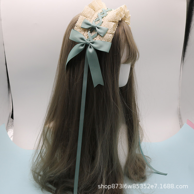 日本系の柔らかい妹lolitaのカチューシャのレースのヘアピンlolitaの甘い日常の百合のヘアバンドの蝶結びkcの頭飾り