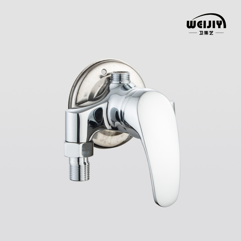 Wholesale toilet hot and cold shower valve copper open mounted triangle shower faucet solar hot and cold mixing valve