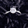 Zirconium, fashionable ring with stone, sophisticated jewelry, internet celebrity