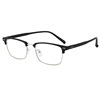 Retro semi -frame flat -light mirror male business chief square small frame anti -blue light glasses Student myopia frame can be available