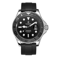 CASENO正品游艇硅膠表帶21MM全自動機械運動時尚男士手表