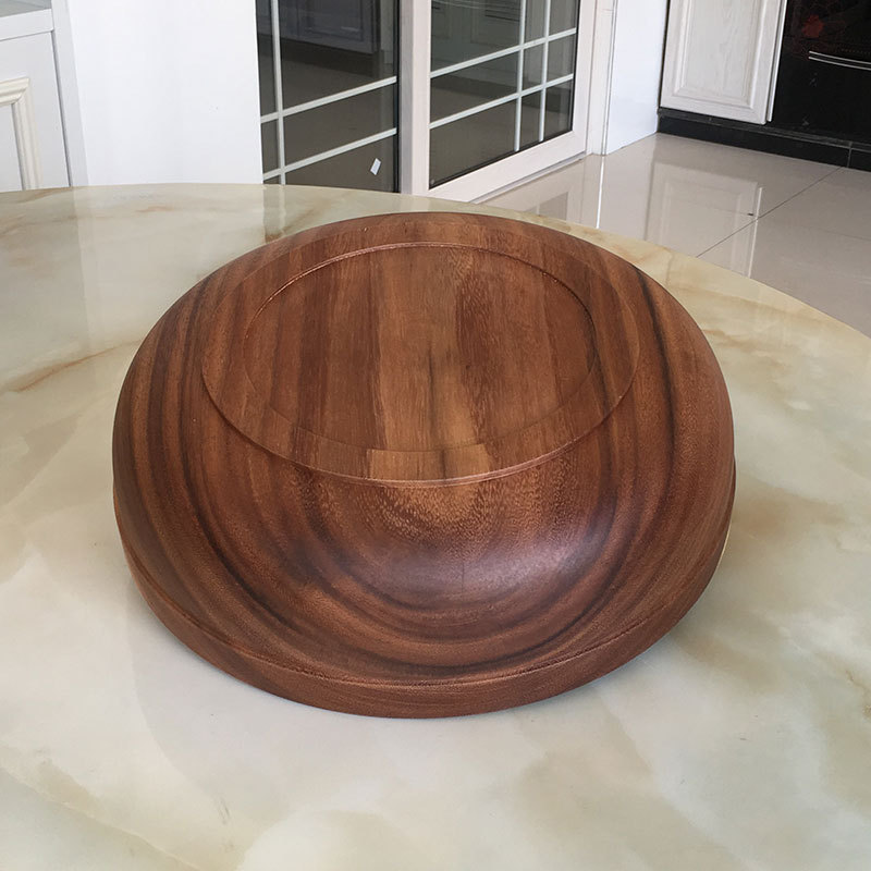 Madera entera directa de la fábrica cavando el lavabo de madera extra grande redondo cuenco de madera creativo madera del Acacia que mezcla el lavabo madera sólida en existencia