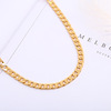 Fashionable jewelry, men's golden necklace, European style, 750 sample gold, 6mm, wholesale