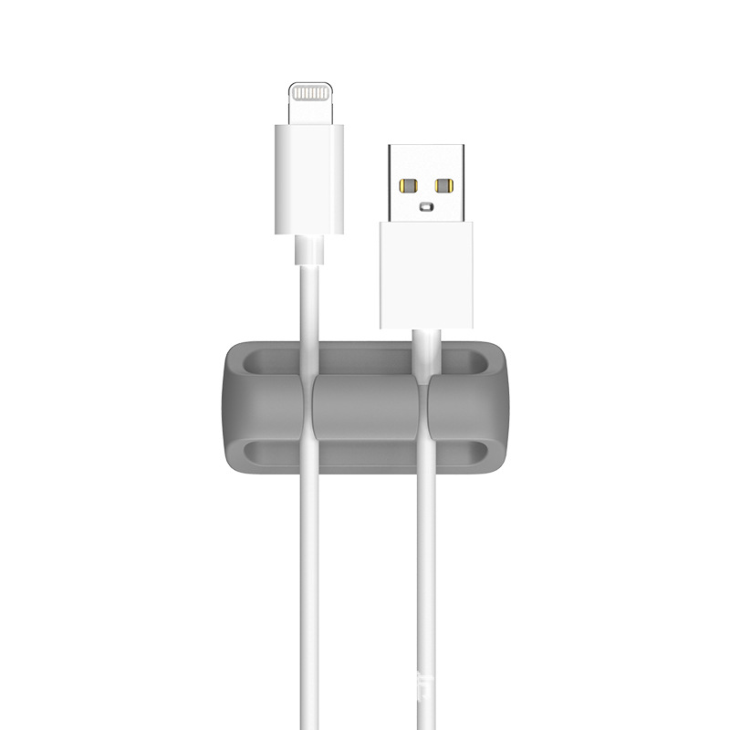 Enrollador de silicona cable de alimentación de escritorio Cable de almacenamiento de alambre clip de cable de datos organizador de cable Tarjeta de cable de soporte autoadhesivo