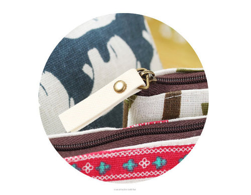 Retro Korean style cotton and linen small fresh coin purse coin purse simple fashion canvas cartoon key bag storage bag
