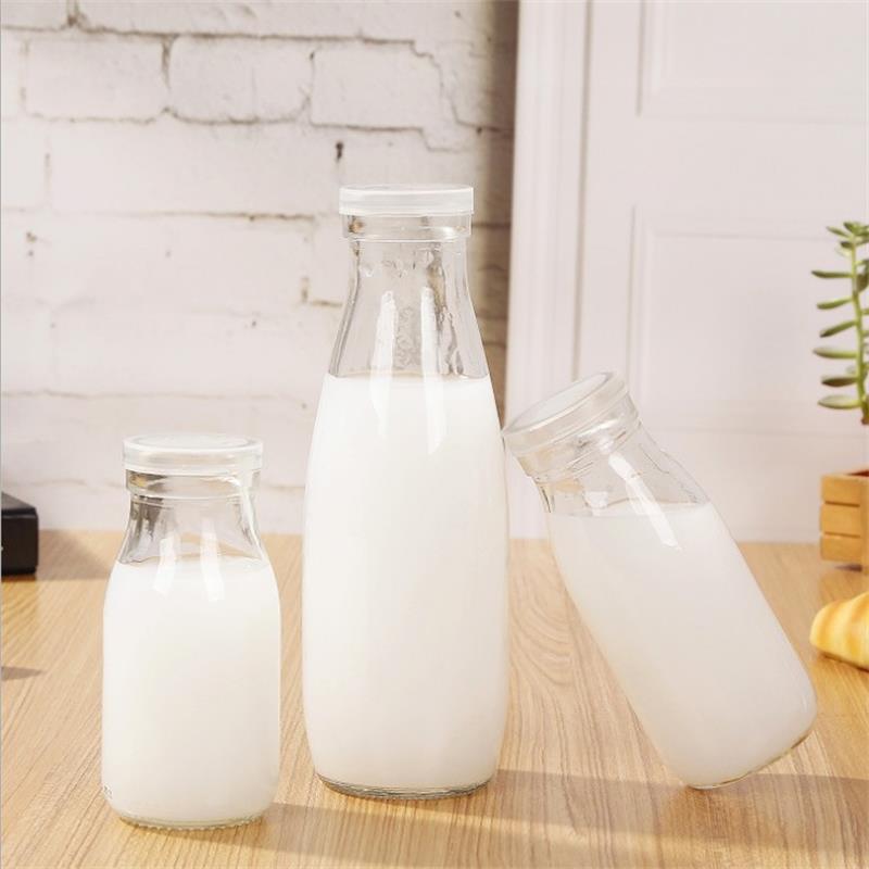 厂家批发玻璃牛奶瓶鲜奶瓶奶吧专用200ml250ml500ml饮料瓶