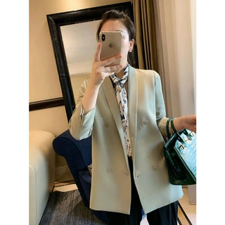 现货厂家批发 新款大PAI感面料堪称wang者双排扣西装外套女