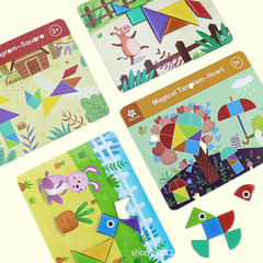 Pinwheel Magnetic Tangram Puzzle Building Sticker 3D Magnetic Toy for Kindergarten Educational Toys for Children