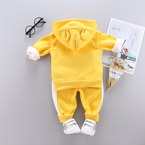  Autumn Children's Clothing New Plush Cat Three-piece Set Children's Autumn Clothing Boys Girls Autumn Children's Suits