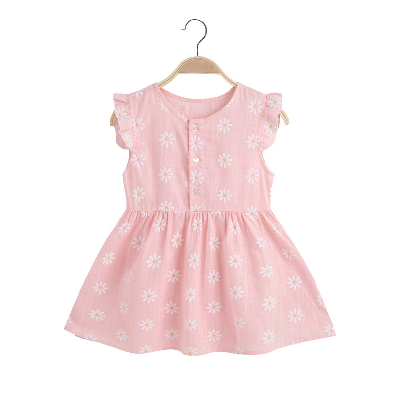 Girls' Dress 2026 Summer Children's Korean Style Floral Tank Dress Baby Ruffle Dress Children's Dress