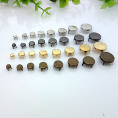 Copper Silver Plated Flat Four-claw Stud DIY Phone Case Bag Accessory Stud Round Flat Claw Stud 4mm-12mm