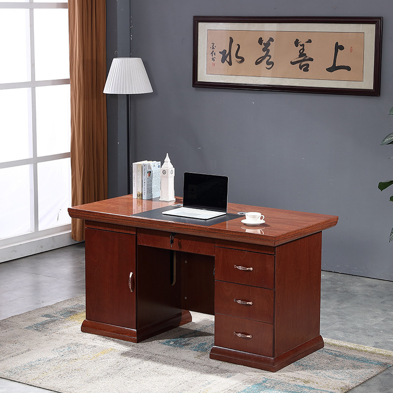 Manufacturer Customized Veneer Computer Desk Paint Desk Manager Single Desk with Drawer Office Writing Desk Manufacturer Customized Veneer Computer Desk Paint Desk Manager Single Desk with Drawer Office Writing Desk