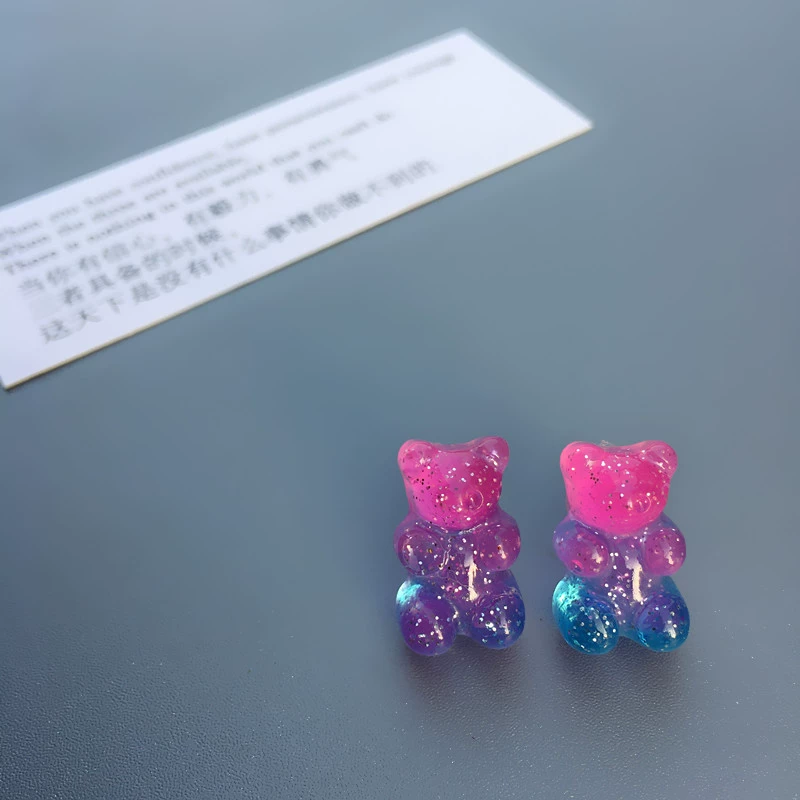 Милые серьги, клипсы, DIY, с маленькими медведями