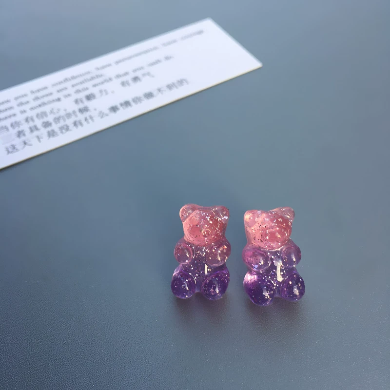 Милые серьги, клипсы, DIY, с маленькими медведями