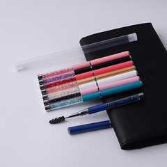 批發美妝工具睫毛刷螺旋狀睫毛刷子水鑽杆帶金屬筆套睫毛刷可定製