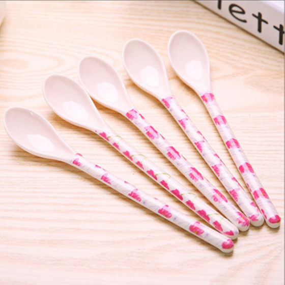 melamine tableware plastic imitation porcelain spoon coffee spoon supermarket accessories gift spoon factory direct yiwu wholesale