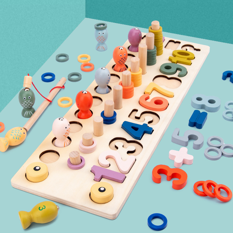Wooden universal digital magnetic geometric intellectual toy for…