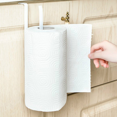 Kitchen paper towel holder, punch-free cabinet, roll paper holder, kitchen iron hook rack, oil-absorbing paper rack, plastic wrap storage rack