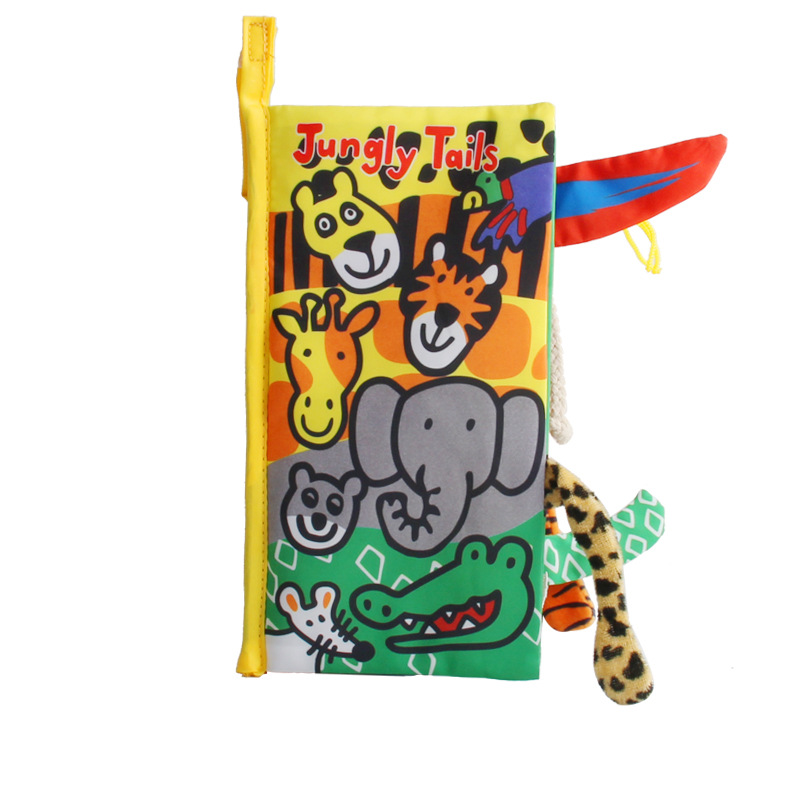 Educación temprana de los niños cola animal educativo papel de llamada bebé libro de tela Selva Marina granja variedad de animales exportación opcional