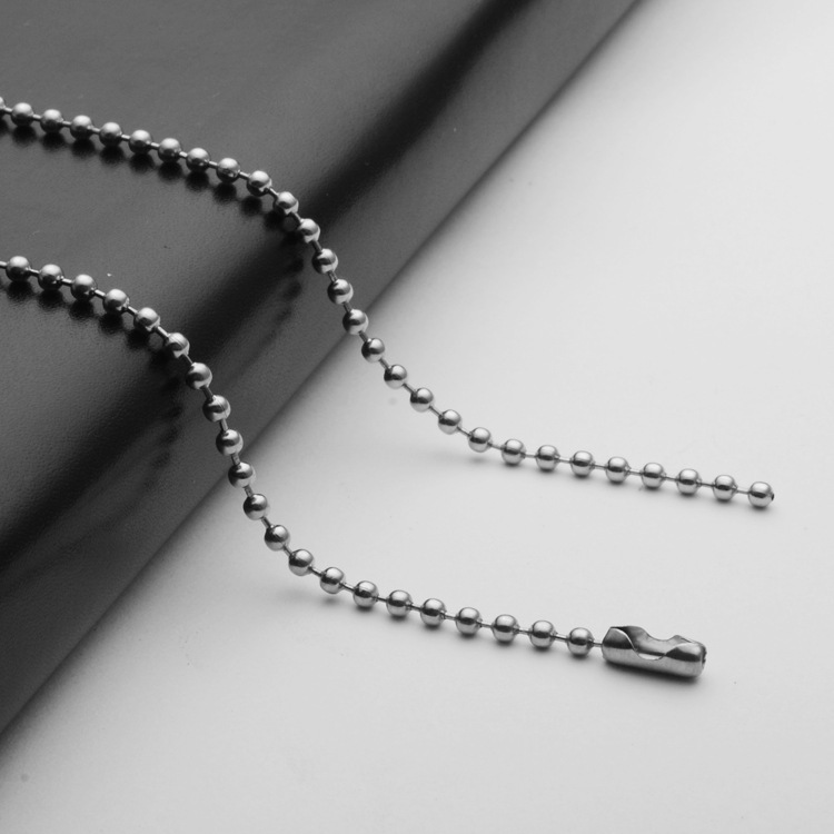 304 Stainless Steel Men's Necklace Titanium Steel Pendant with Chain Ball Chain Wholesale DIY Jewelry Accessories Women's Chain Chain