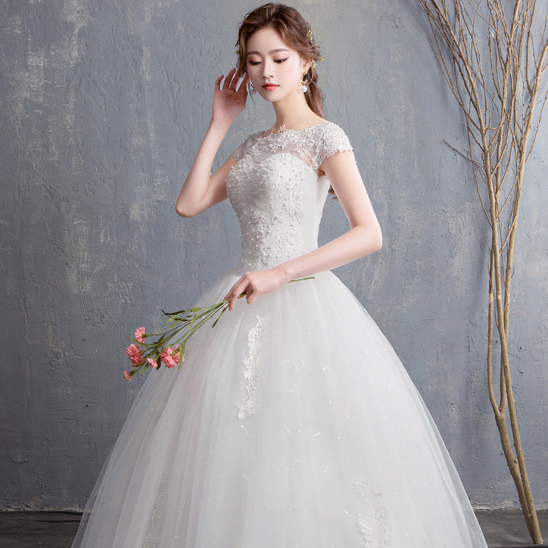 Vestido de Novia Estilo Coreano 2026, con Hombros Descubiertos, Largo hasta el Suelo, con Flores Tridimensionales, Estilo Princesa, Estilizador