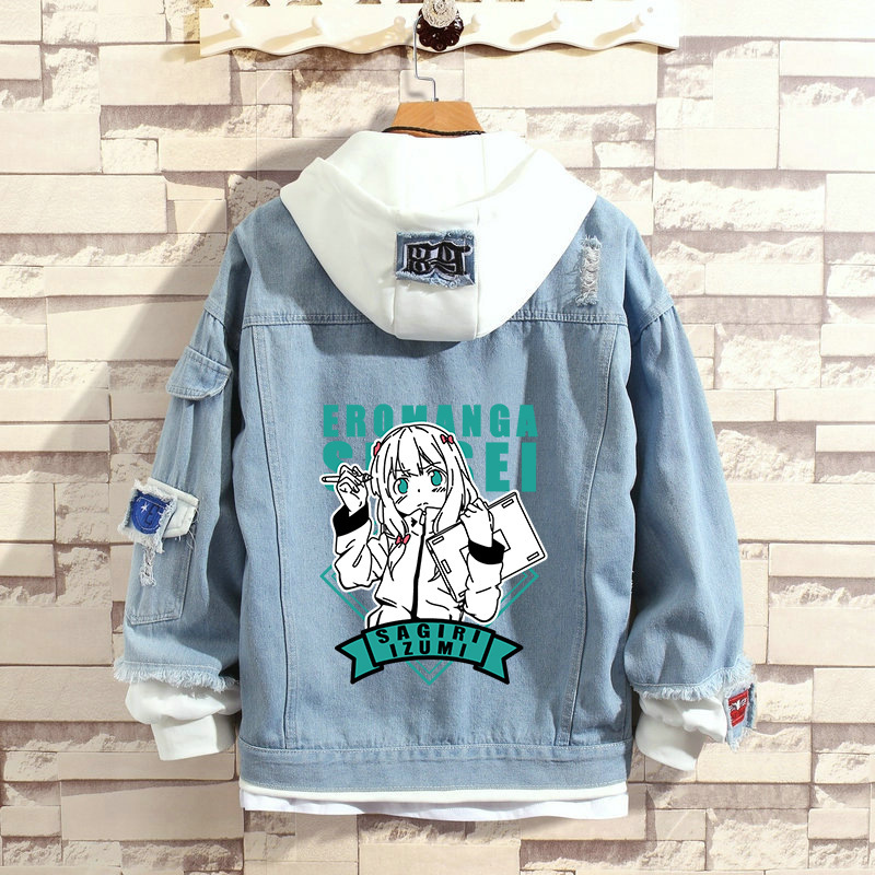 My Sister Is a Teacher, Jeanne D'Arc, Guilty Crown, Goku Anime Denim Jacket, Loose Print My Sister Is a Teacher, Jeanne D'Arc, Guilty Crown, Goku Anime Denim Jacket, Loose Print