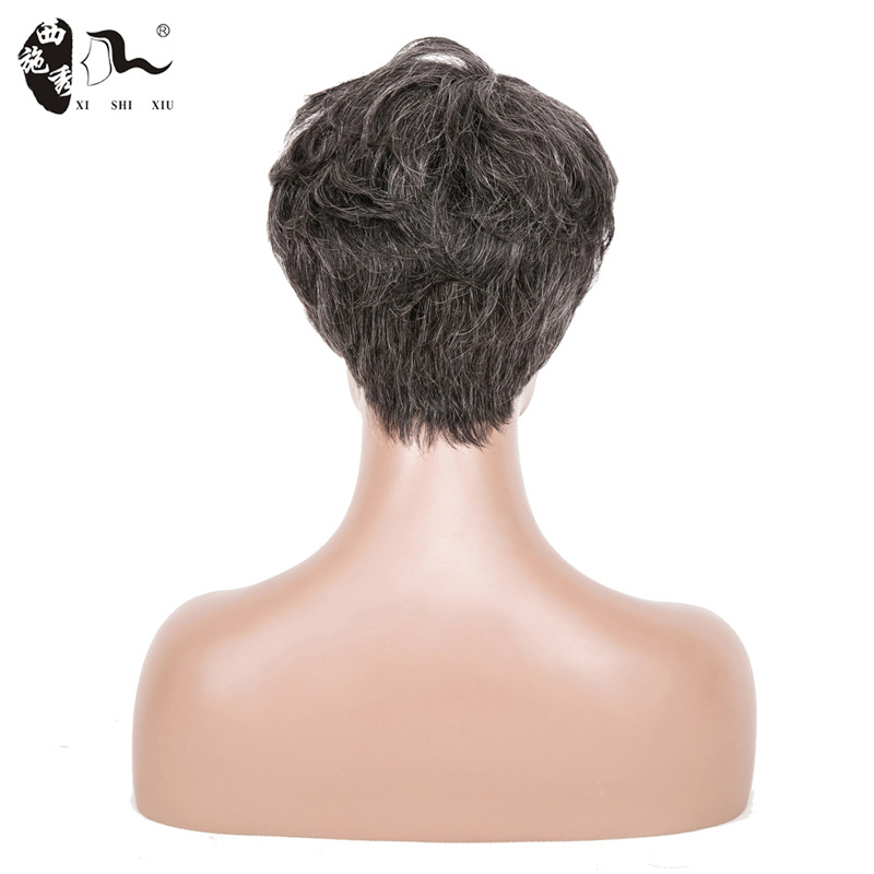 Foreign Trade Wholesale European and American Wigs, Short Curly Women's Hair Sets, Machine-Made Human Hair Wigs, One-Piece Drop Shipping
