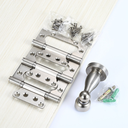 Stainless steel hinges, silent slot-free wooden door bearings, hydraulic hinges, three-leaf hinges and door suction