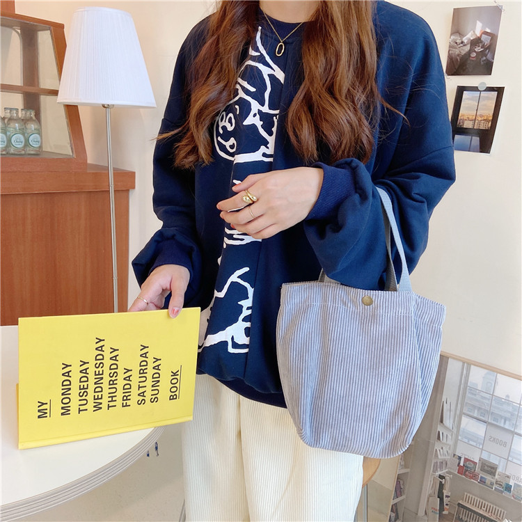 910262 artistic corduroy bag casual portable mini women's small handbag vintage cloth bag lunch bag