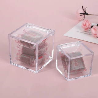 8cm翻盖透明塑料盒亚克力糖果喜糖礼品睫毛包装收纳盒子定做logo