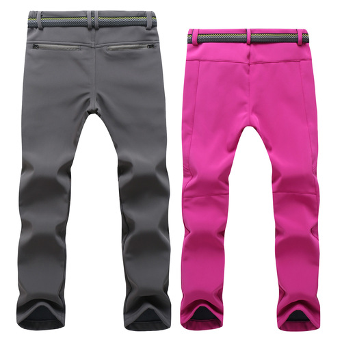 Thickened assault pants for men, fleece slim fit, autumn and winter large size windproof soft shell ski outdoor mountaineering trousers for women cross-border
