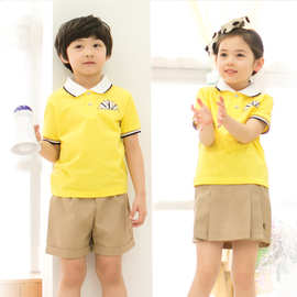 韩版新款纯棉夏装幼儿园园服班服小学生班服教师运动套装批发