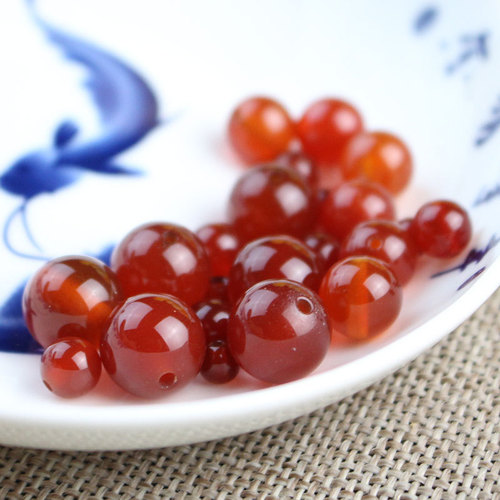 Manufacturer wholesale DIY red agate loose beads crystal semi-finished spacer beads with beads handmade jewelry red accessories materials