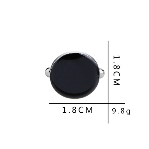 Wish Amazon Hot Sale European and American Fashion Round Men's Black and White Simple Alloy Oil-Drip Cuff Pins and Cuff Buttons are Versatile