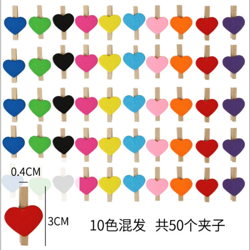 3 см мини фото клип цвет любовь маленький деревянный Клип Творческий клип фото украшение дома Мультфильм Ремесла