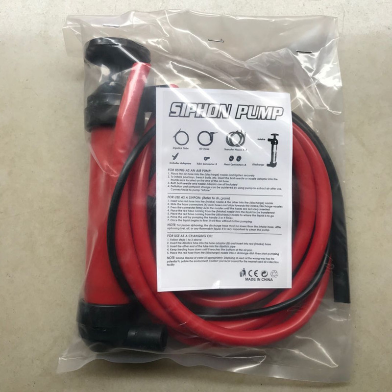 Oil Extractor, Oil Changer, Oil Suction Pipe, Manual Oil Pump, Car and Motorcycle Emergency Tool, Opp Bag, Portable for Vehicle Use