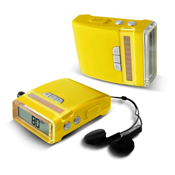 Multifunctional electronic pedometer walking running counter solar battery dual-use radio counter