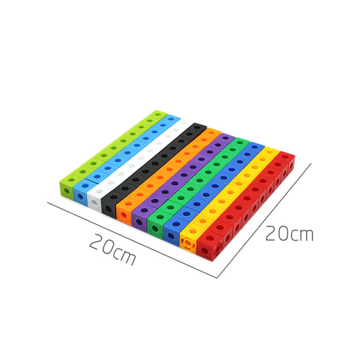 Yiwu foreign trade early education creative square particle building blocks 2cm100 plug-in connection plastic kindergarten children's toys