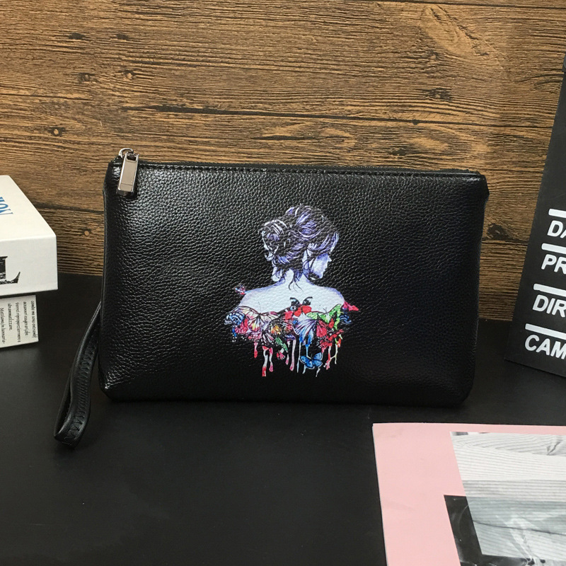 Kuaishou celebridad Wu Di Tianou mismo estilo de negocios en relieve bolso de los hombres espíritu Guy billetera bolsa social bolso de los hombres de moda