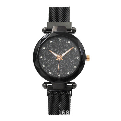 Reloj estilo TikTok con cielo estrellado de Milán, cierre magnético, esfera grande luminosa para mujer.