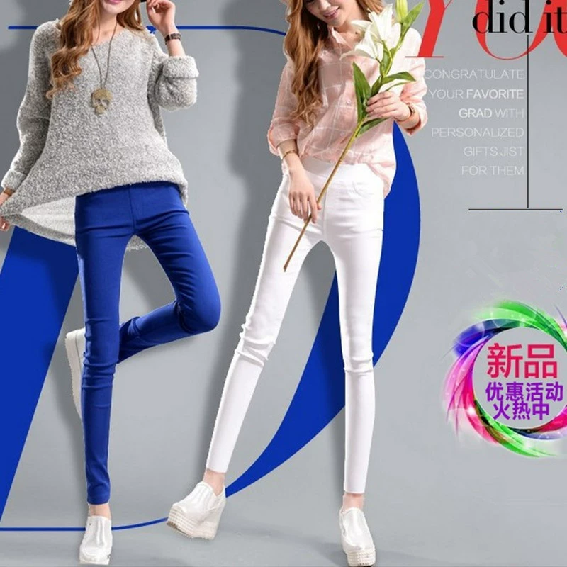 Осенние л leggings, эластичные брюки, карандаш, ростометр, эластичный пояс, высокая талия