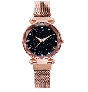 Reloj estilo TikTok con cielo estrellado de Milán, cierre magnético, esfera grande luminosa para mujer.