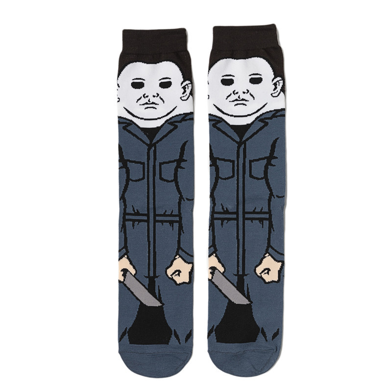 Calcetines de Algodón Peinado de Estilo Europeo y Americano para Hombre, a Media Pantorrilla, con Diseños de Anime de Dibujos Animados para Primavera, Otoño e Invierno; Calcetines Modernos para Mujer, Casuales y Versátiles.