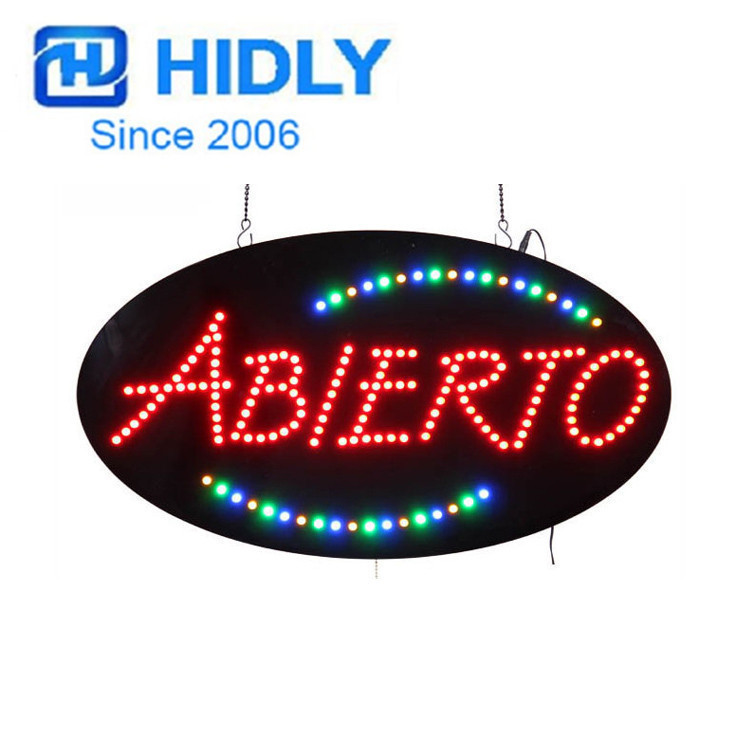 广东厂家供应红色西班牙语OPEN sign营业中招牌