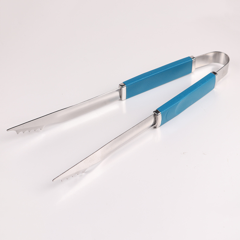 FUENTE de fábrica suministros de barbacoa al aire libre 7 unidades traje de barbacoa mango de color traje de barbacoa personalizado conjunto de brochetas