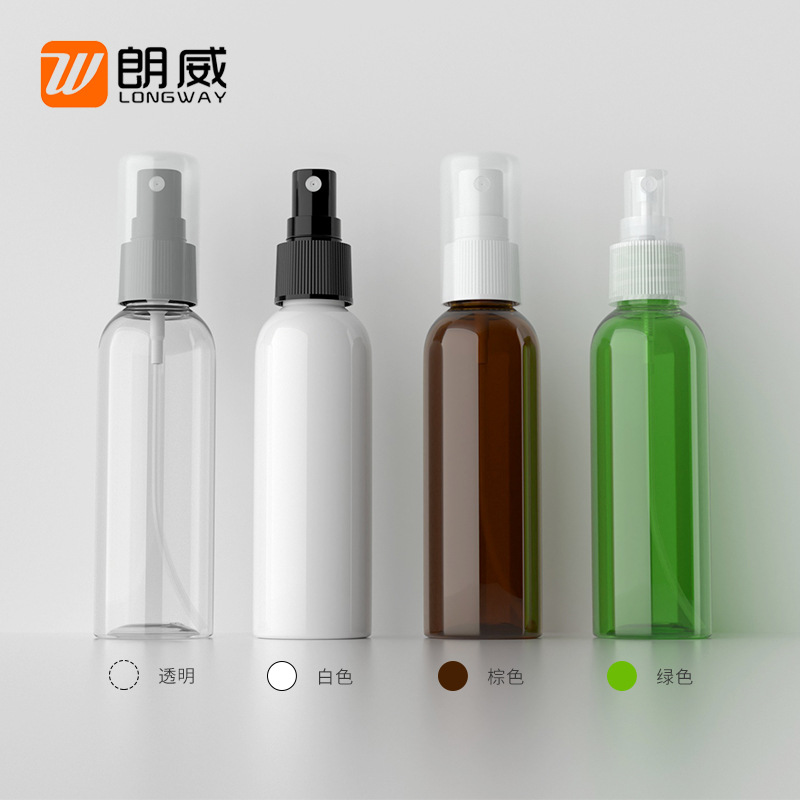 60ml botella de aerosol de cubierta completa de hombro redondo botella de plástico para mascotas líquido sub-botella de rocío puro botella de aerosol de sub-embalaje
